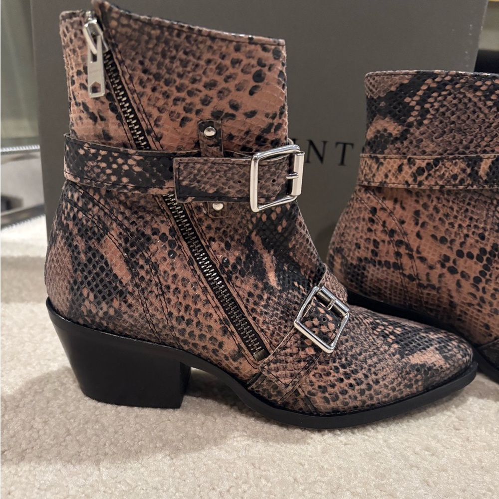 All Saints Lior ankle boots taupe Snakeskin NEW in box!